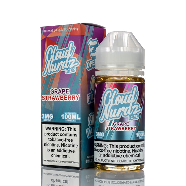 Cloud Nurdz E-Liquid Grape Strawberry Iced 100ml Best Sales Price - eJuice