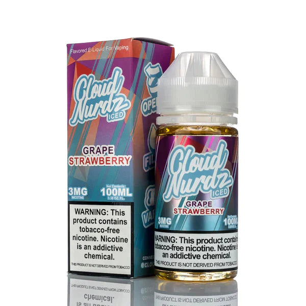 Cloud Nurdz E-Liquid No Nicotine Vape Juice 100ml (Grape Strawberry) Best Sales Price - eJuice