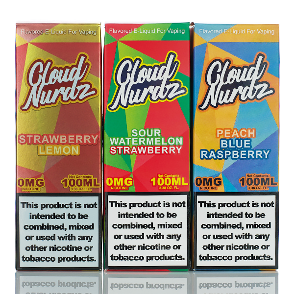 Cloud Nurdz E-Liquid No Nicotine Vape Juice 100ml (Peach Blue Raspberry) Best Sales Price - eJuice