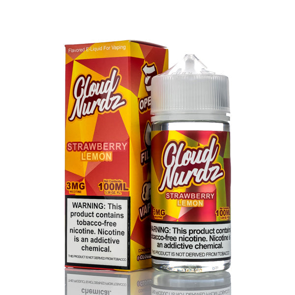 Cloud Nurdz E-Liquid Strawberry Lemon 100ml (3mg) Best Sales Price - eJuice