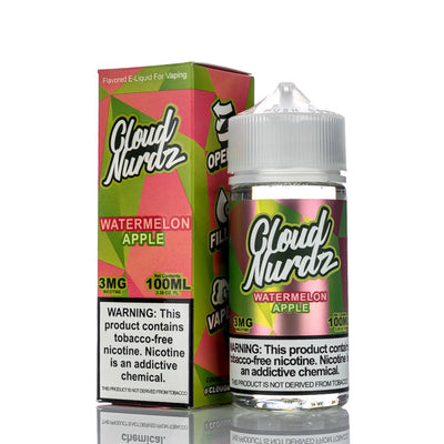 Cloud Nurdz E-Liquid Watermelon Apple 100ml (3mg) Best Sales Price - eJuice