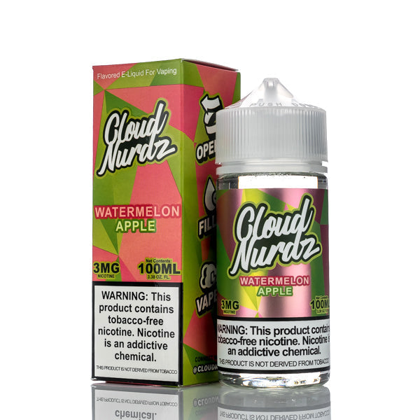 Cloud Nurdz E-Liquid Watermelon Apple 100ml (3mg) Best Sales Price - eJuice