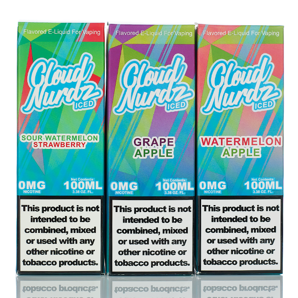 Cloud Nurdz ICED E-Liquid No Nicotine Vape Juice 100ml (Sour Watermelon Strawberry Iced) Best Sales Price - eJuice