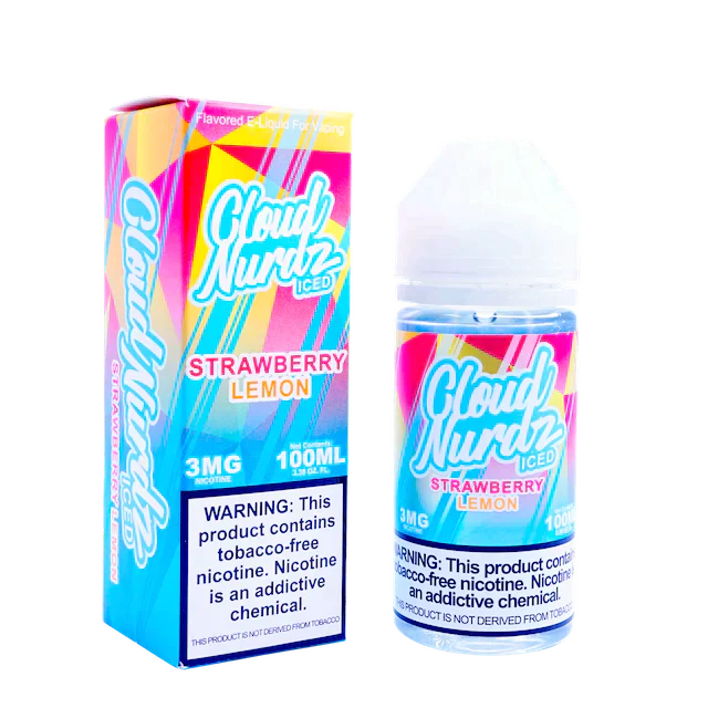 Cloud Nurdz ICED E-Liquid No Nicotine Vape Juice 100ml (Strawberry Lemonade Iced) Best Sales Price - eJuice