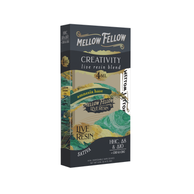 Mellow Fellow Creativity Blend 4ml Live Resin Disposable Vape Amnesia Haze Best Sales Price - Vape Pens