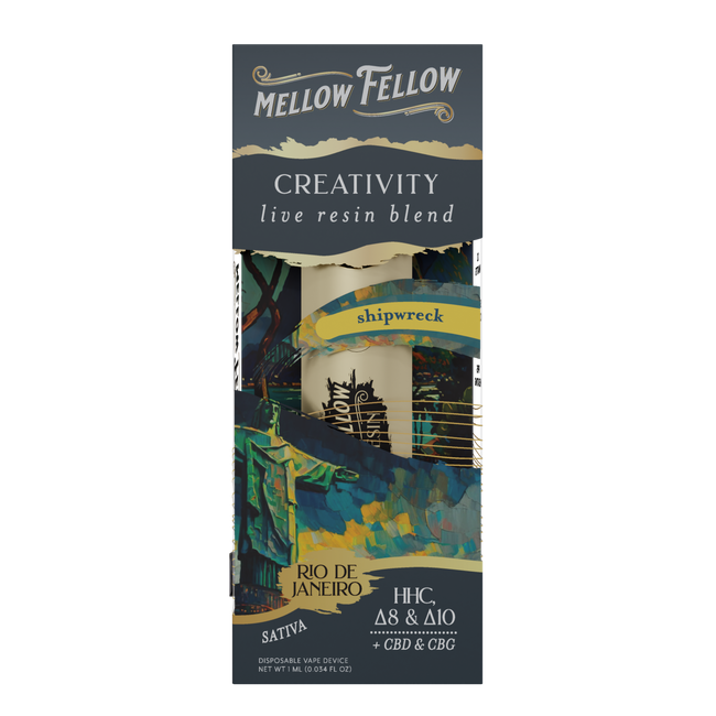 Mellow Fellow Creativity Rio De Janeiro - Shipwreck - Sativa - 1ml Live Resin Disposable Vape Best Sales Price - Vape Pens