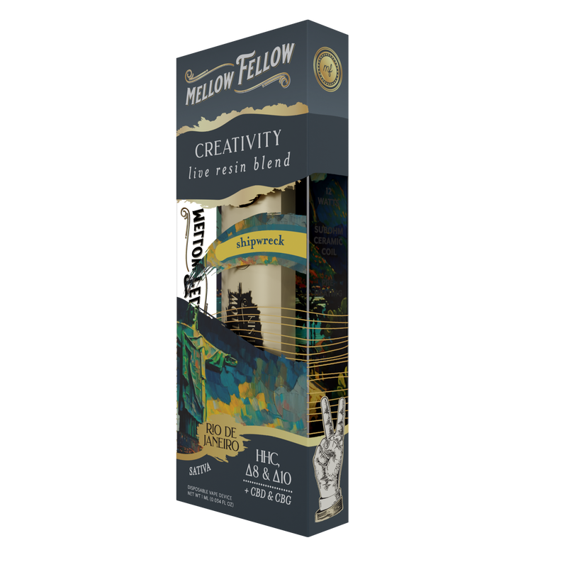 Mellow Fellow Creativity Rio De Janeiro - Shipwreck - Sativa - 1ml Live Resin Disposable Vape Best Sales Price - Vape Pens