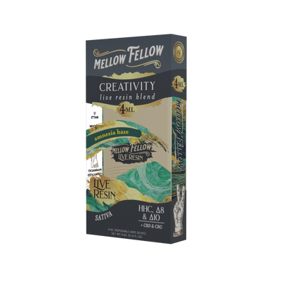 Mellow Fellow Creativity Blend 4ml Live Resin Disposable Vape Amnesia Haze Best Sales Price - Vape Pens