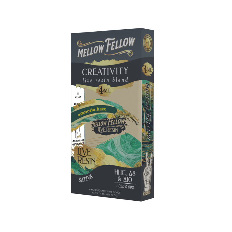 Mellow Fellow Creativity Blend 4ml Live Resin Disposable Vape Amnesia Haze Best Sales Price - Vape Pens