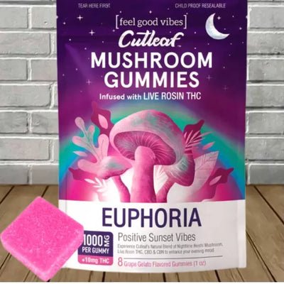 Cutleaf Mushroom Gummies Euphoria Blend 1000mg Best Sales Price - Gummies