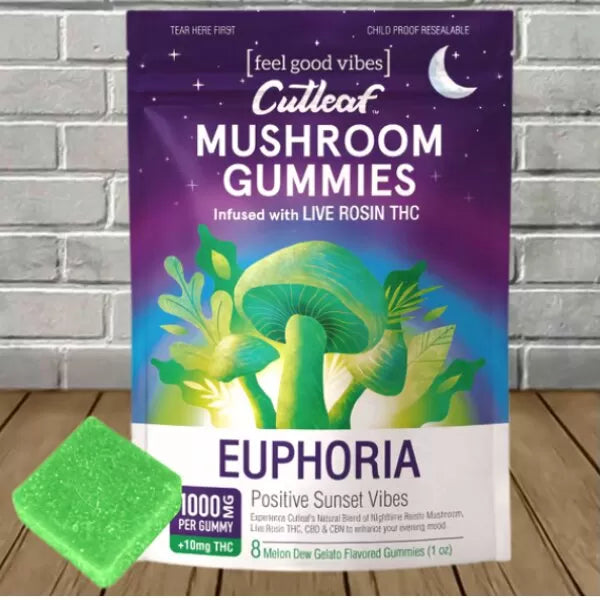 Cutleaf Mushroom Gummies Euphoria Blend 1000mg Best Sales Price - Gummies