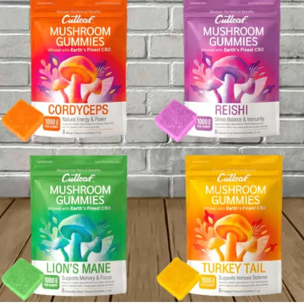 Cutleaf Mushroom Gummies | Mushrooms + CBD 1000mg Best Sales Price - Gummies