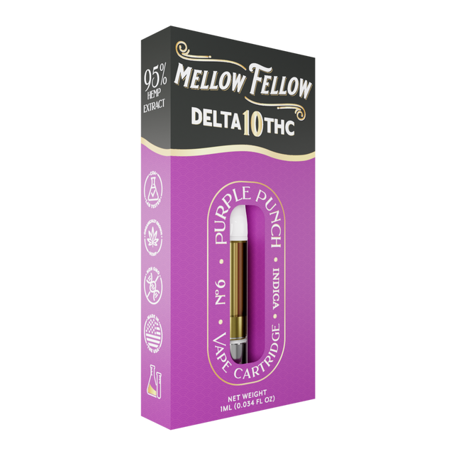 Mellow Fellow Delta 10 1ml Vape Cartridge Purple Punch Best Sales Price - Vape Cartridges