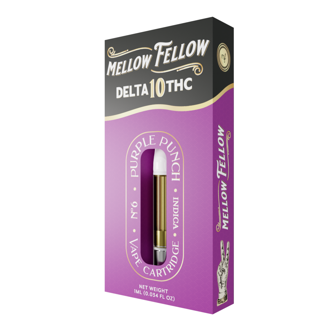 Mellow Fellow Delta 10 1ml Vape Cartridge Purple Punch Best Sales Price - Vape Cartridges