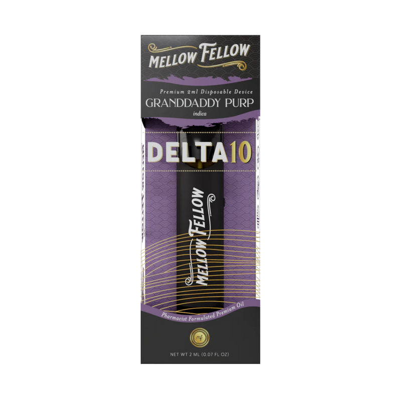 Mellow Fellow Delta 10 Premium 2ml Disposable Vape Granddaddy Purp Best Sales Price - Vape Pens
