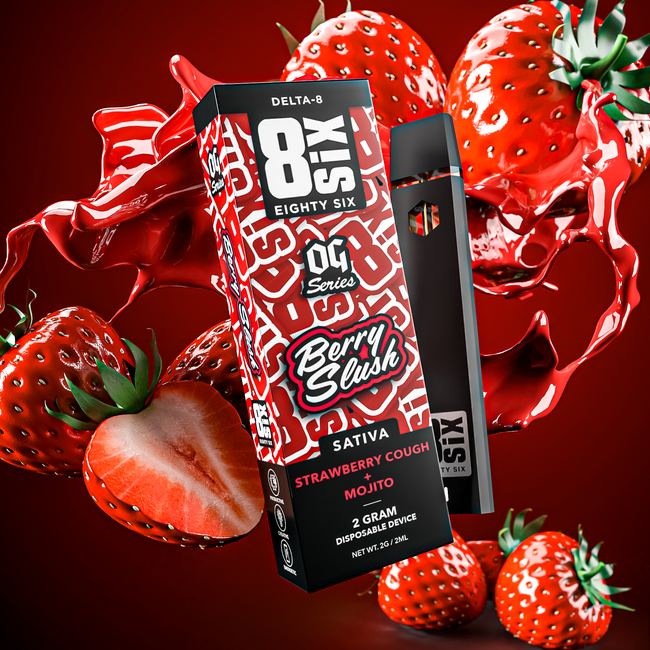 Eighty Six Berry Slush Delta-8 THC 2G Disposable (Strawberry Cough) Best Sales Price - Vape Pens