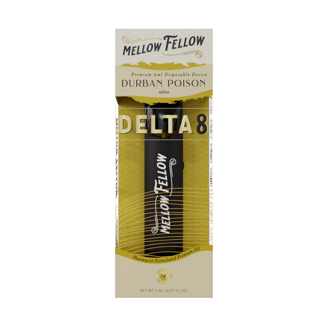 Mellow Fellow Delta 8 THC Premium 2ml Disposable Vape Durban Poison