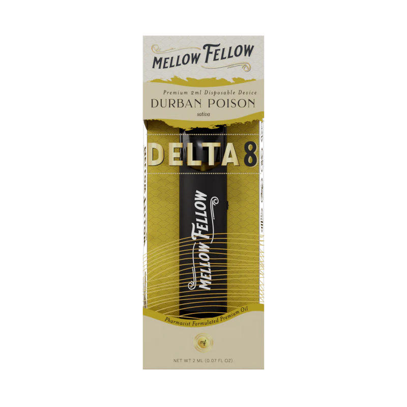 Mellow Fellow Delta 8 THC Premium 2ml Disposable Vape Durban Poison Best Sales Price - Vape Pens