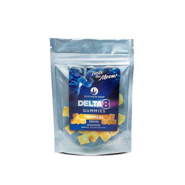Blue Moon Hemp Delta 8 Tropical Fruit Gummies 250mg (10ct) Best Sales Price - Gummies