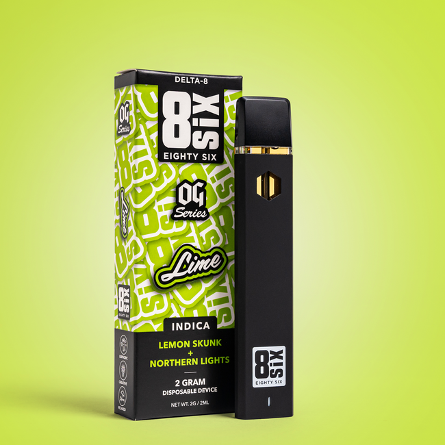 Eighty Six Lime Delta-8 THC 2G Disposable (Lemon Skunk) Best Sales Price - Vape Pens