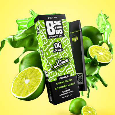 Eighty Six Lime Delta-8 THC 2G Disposable (Lemon Skunk) Best Sales Price - Vape Pens