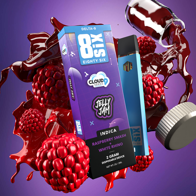 Eighty Six Jelly Jam Delta-9 THC 2G Disposable (Raspberry Smash) Best Sales Price - Vape Pens