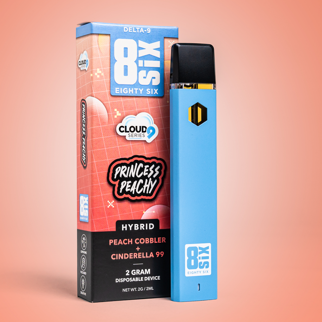 Eighty Six Princess Peachy Delta-9 THC 2G Disposable (Peach Cobbler) Best Sales Price - Vape Pens