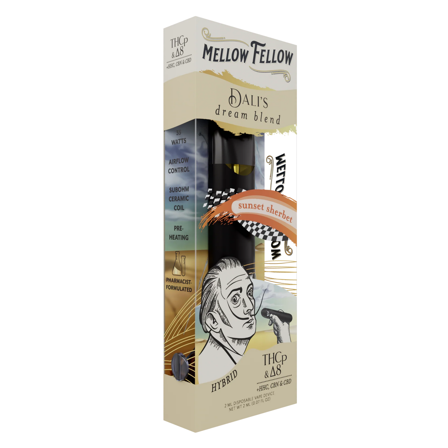 Mellow Fellow Dali's Dream Blend 2ml Disposable Vape Sunset Sherbet Best Sales Price - Vape Pens