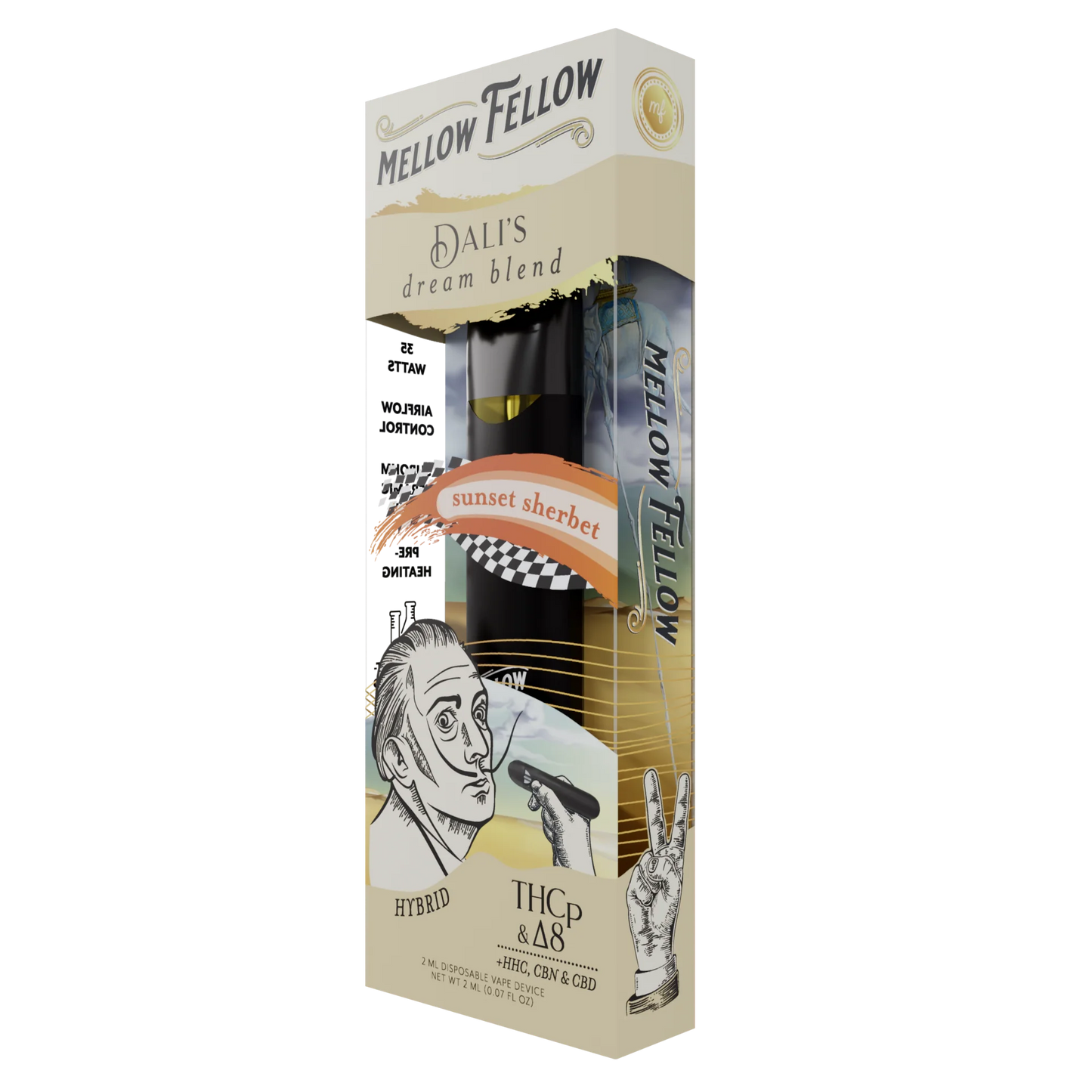 Mellow Fellow Dali's Dream Blend 2ml Disposable Vape Sunset Sherbet Best Sales Price - Vape Pens