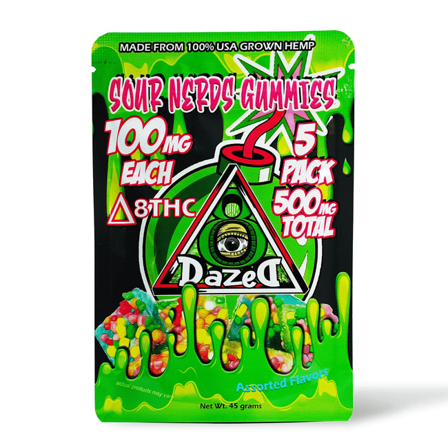DazeD8 Sour Nerds Delta 8 Gummies – 5pc (100mg) Best Sales Price - Gummies
