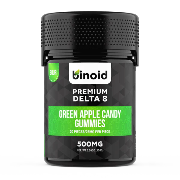 Delta 8 THC Gummies Green Apple Candy Binoid Best Sales Price - Gummies
