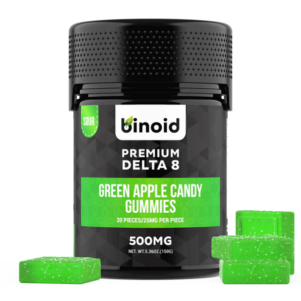 Delta 8 THC Gummies Green Apple Candy Binoid Best Sales Price - Gummies