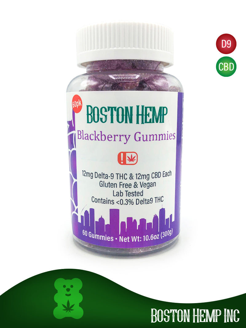 Boston Hemp Luxe Blackberry Delta-9 THC & CBD Gummies – 25mg each, Multiple Sizes Best Sales Price - Gummies