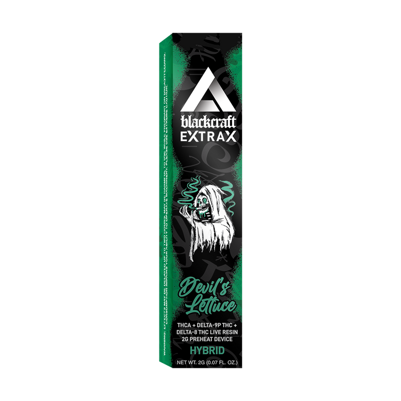 Delta Extrax Devil’s Lettuce | Pre-Heat Disposable 2G | Blackcraft Extrax Best Sales Price - Vape Pens