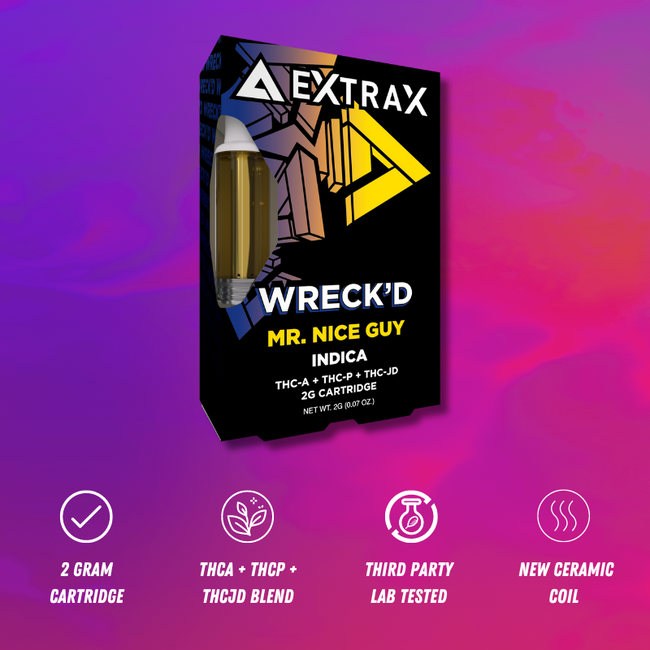 Delta Extrax Mr. Nice Guy | Cartridge THCa | Wreck’d Best Sales Price - Vape Cartridges