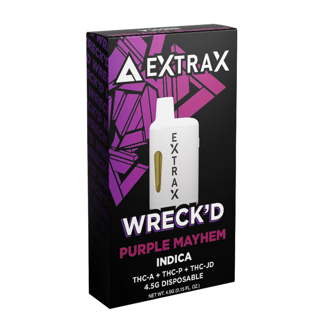 Delta Extrax Purple Mayhem | Disposable THCA 4.5G | Wreck’d Best Sales Price - Vape Pens