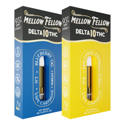 Mellow Fellow Delta 10 1ml Vape Cartridge Bundle (2 Pack) | Hybrid Best Sales Price - Bundles