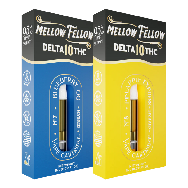 Mellow Fellow Delta 10 1ml Vape Cartridge Bundle (2 Pack) | Hybrid Best Sales Price - Bundles