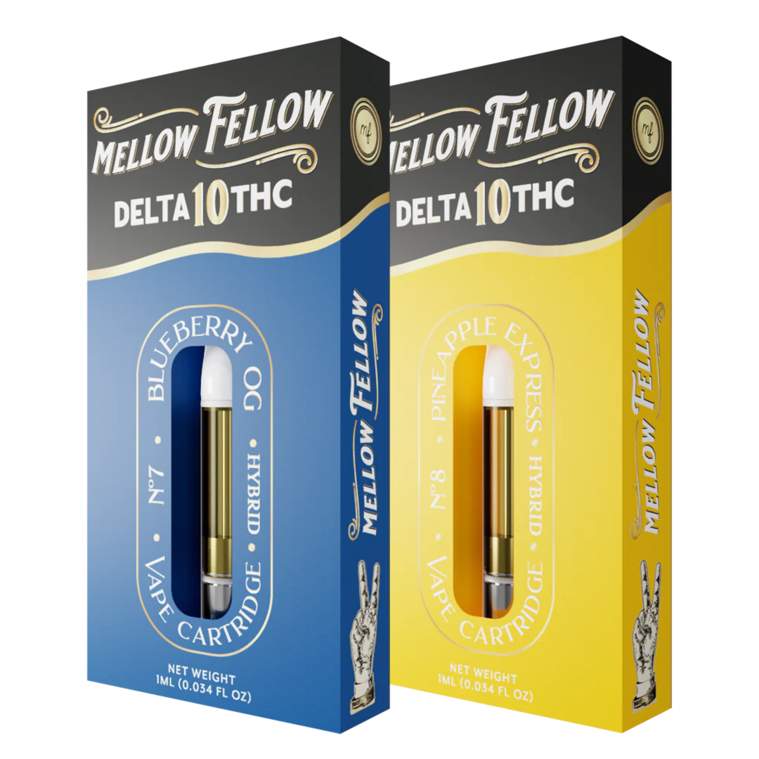 Mellow Fellow Delta 10 1ml Vape Cartridge Bundle (2 Pack) | Hybrid Best Sales Price - Bundles