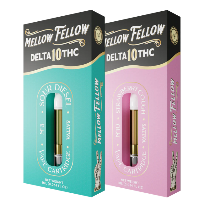 Mellow Fellow Delta 10 1ml Vape Cartridge Bundle (2 Pack) | Sativa Best Sales Price - Bundles