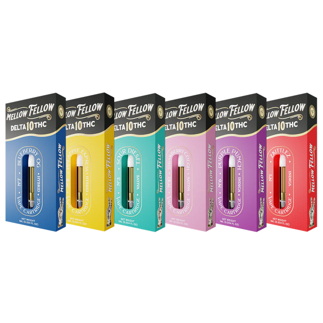 Mellow Fellow Delta 10 1ml Vape Cartridge Sampler (6 Pack) Best Sales Price - Bundles