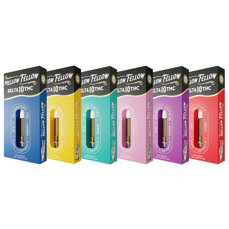 Mellow Fellow Delta 10 1ml Vape Cartridge Sampler (6 Pack) Best Sales Price - Bundles