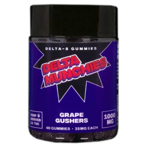 Delta Munchies - Delta 8 Edible - Grape Gushers Gummies - 1000mg Best Sales Price - Gummies