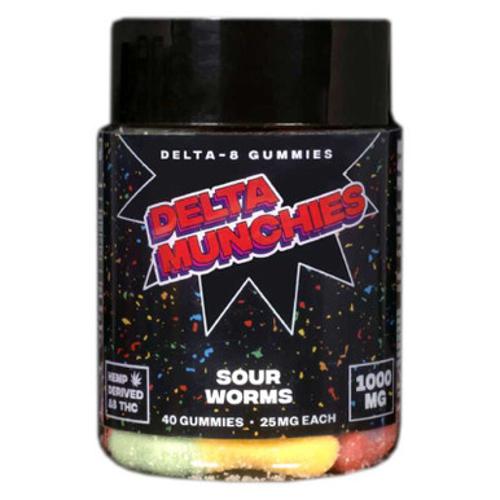 Delta Munchies - Delta 8 Edible - Sour Worm Gummies - 1000mg Best Sales Price - Gummies