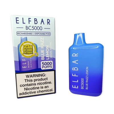 ELF BAR BC5000 5000 Puffs Disposable Vape - 13ML BLUE RAZZ LEMON Best Sales Price - Disposables
