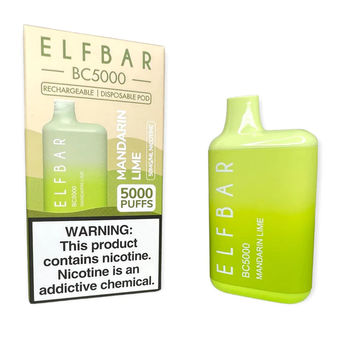 ELF BAR BC5000 5000 Puffs Disposable Vape - 13ML Mandarin Lime Best Sales Price - Disposables