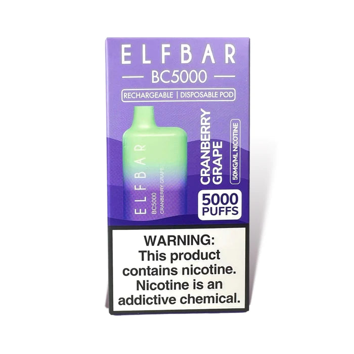 ELF BAR BC5000 5000 Puffs Disposable Vape 13ML Cranberry Grape Best Sales Price - Disposables