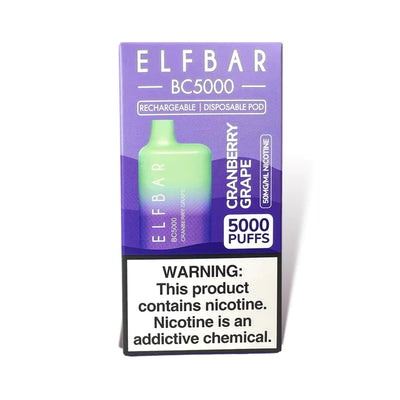 ELF BAR BC5000 5000 Puffs Disposable Vape 13ML Cranberry Grape Best Sales Price - Disposables