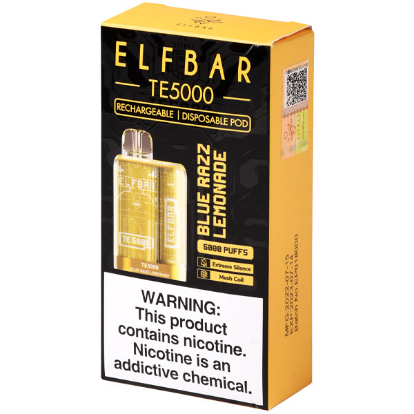 ELFBAR TE5000 Blue Razz Lemonade Disposable 5000 Puffs 13mL 5% Best Sales Price - Disposables