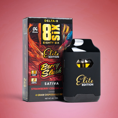 Eighty Six Brand Berry Slush Elite Edition Delta-8 THC 4G Disposable (Strawberry Cough) Best Sales Price - Vape Pens